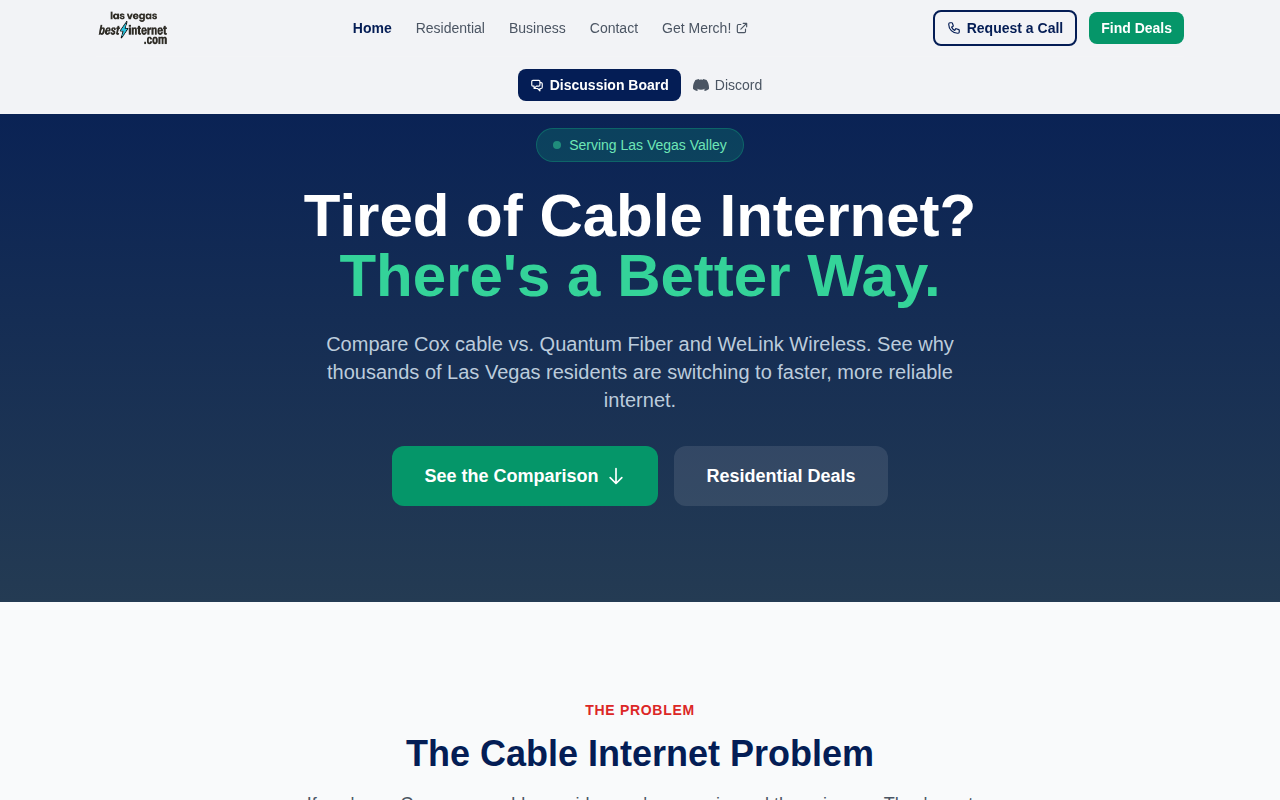 Las Vegas Best Internet website screenshot