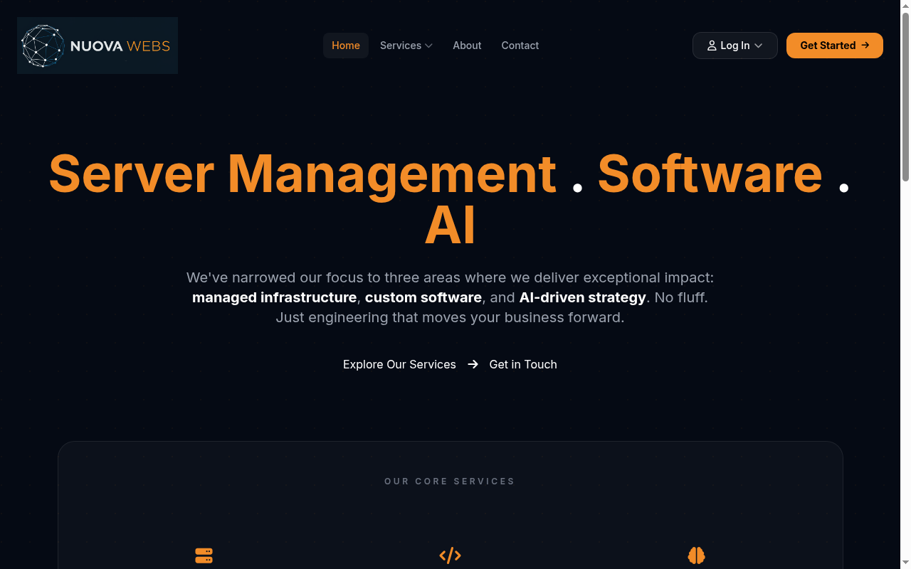 Nuova Webs website screenshot